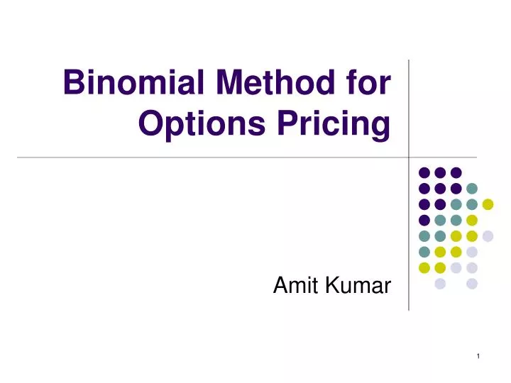 binomial method for options pricing