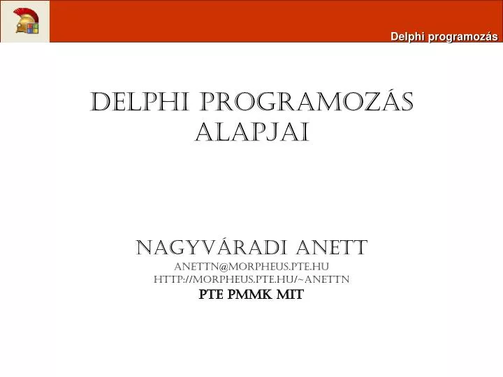 delphi programoz s alapjai