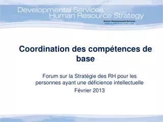 coordination des comp tences de base