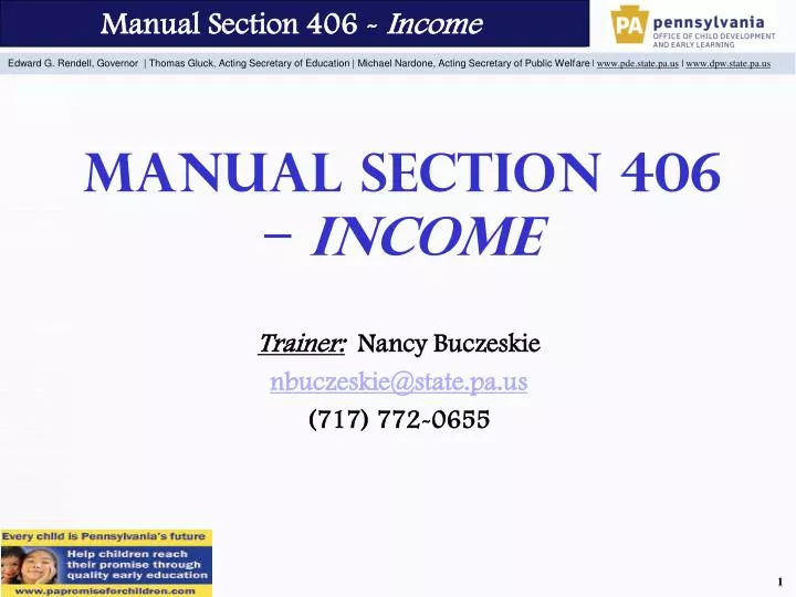 manual section 406 income
