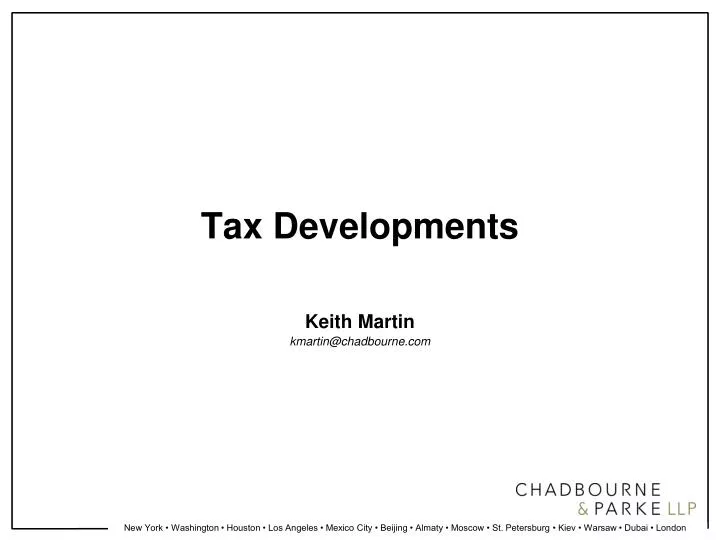 tax developments