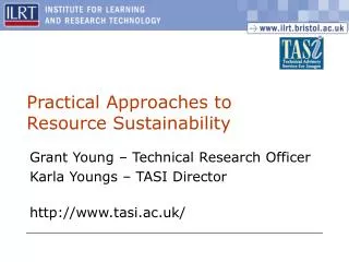 Practical Approaches to Resource Sustainability