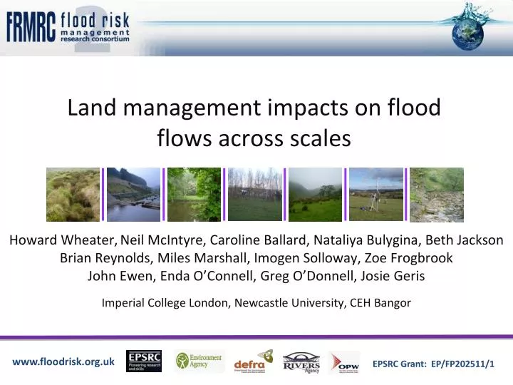 land management impacts on flood flows across scales