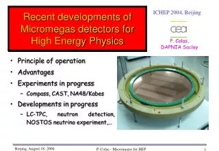 Recent developments of Micromegas detectors for High Energy Physics