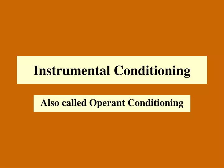 instrumental conditioning