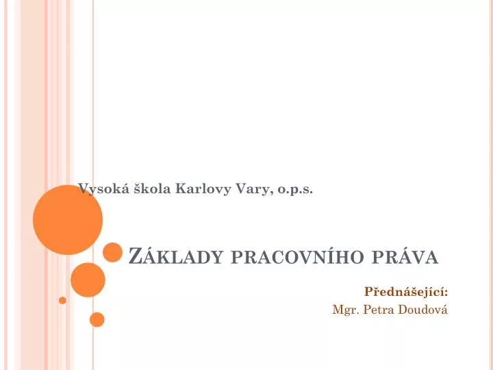 z klady pracovn ho pr va