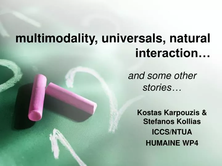 multimodality universals natural interaction