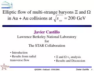 Elliptic flow of multi-strange baryons ? and ? in Au + Au collisions at GeV