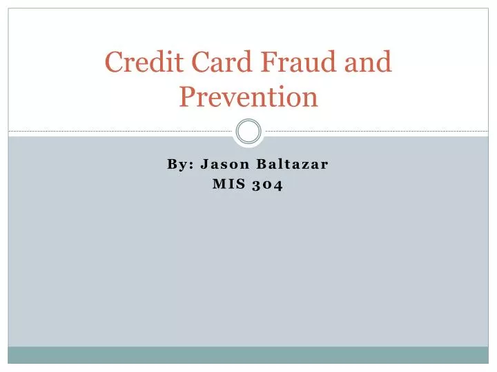 credit card fraud and prevention