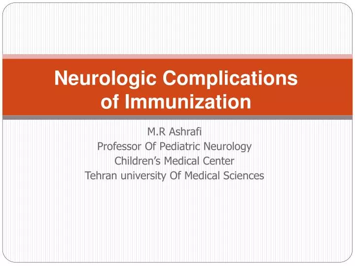 neurologic complications of immunization