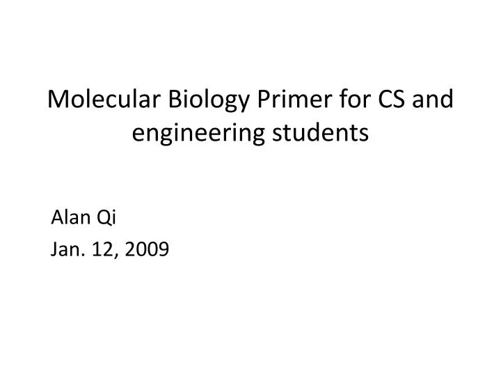 molecular biology primer for cs and engineering students