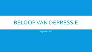 beloop van depressie