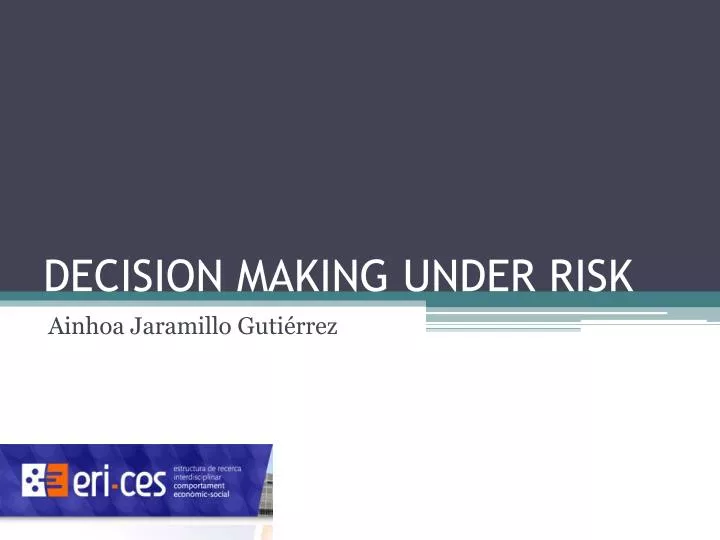 decision making under risk