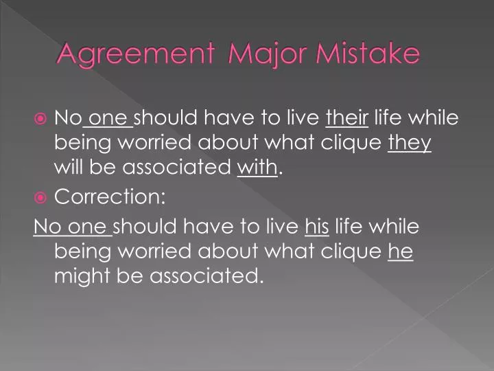 agreement major mistake