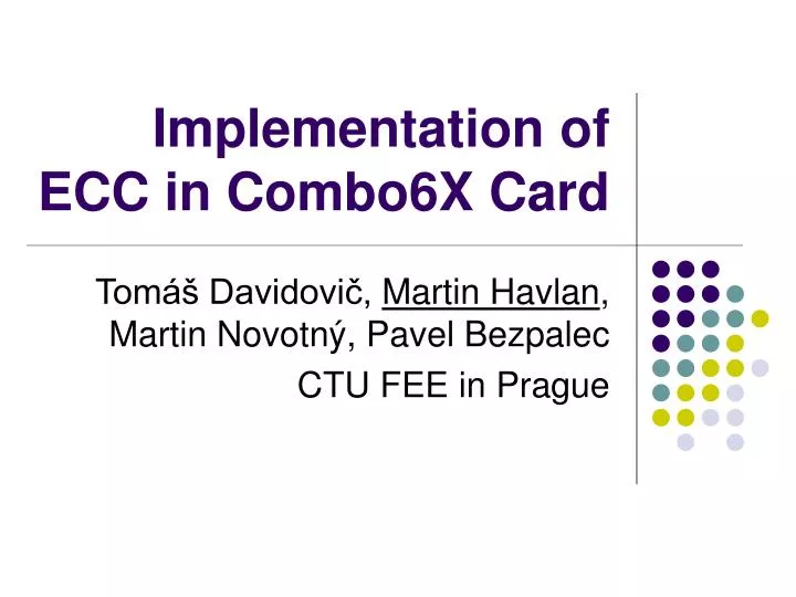 implementation of ecc in combo6x card