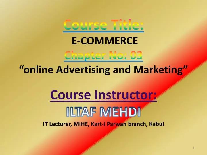 course title e commerce chapter no 03 online advertising and marketing