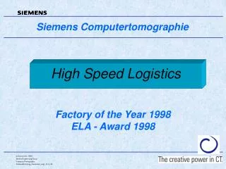 High Speed Logistics