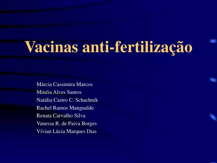 vacinas anti fertiliza o