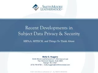 recent developments in subject data privacy security