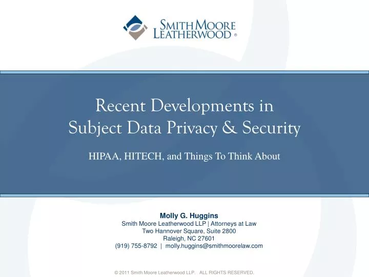 recent developments in subject data privacy security