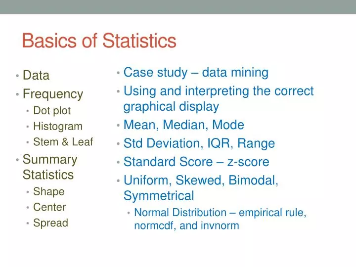 basics of statistics