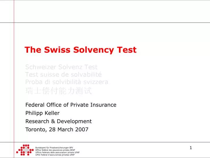 the swiss solvency test