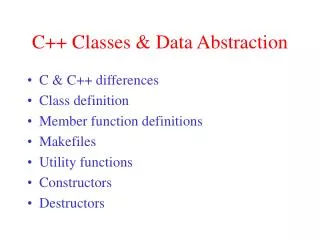 C++ Classes &amp; Data Abstraction