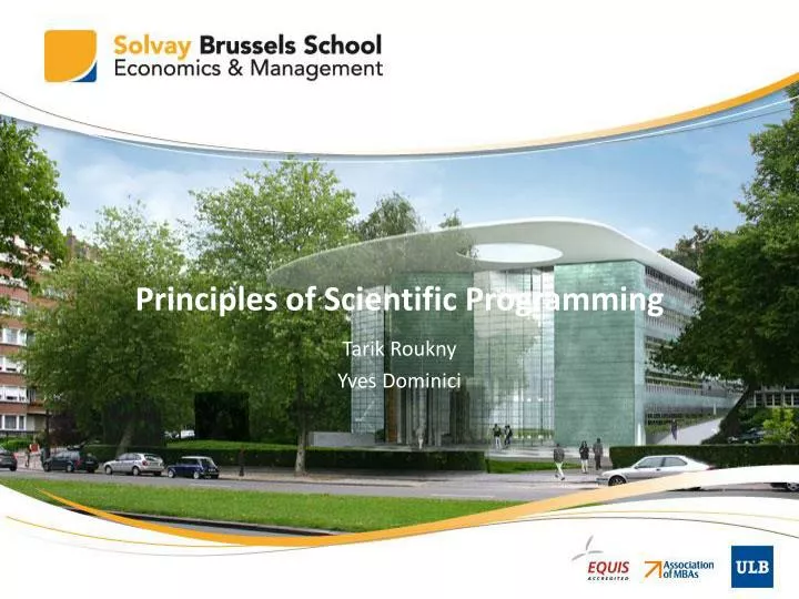principles of scientific programming