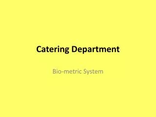 Catering Department