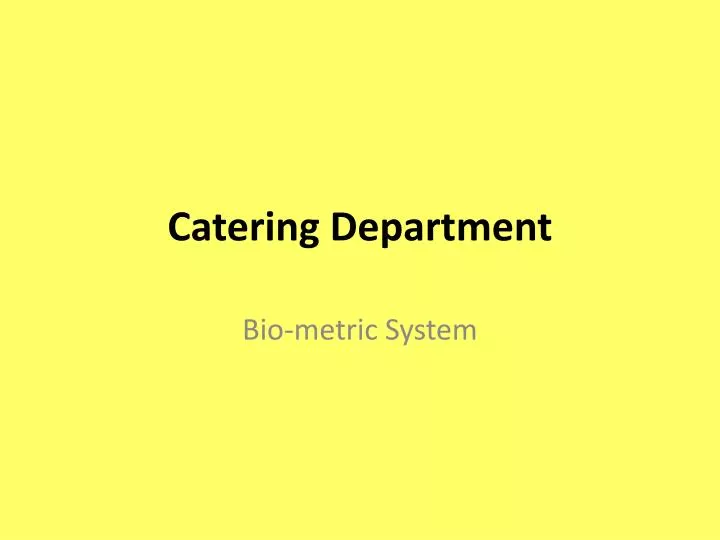 catering department