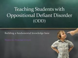 Teaching Students with Oppositional Defiant Disorder (ODD)