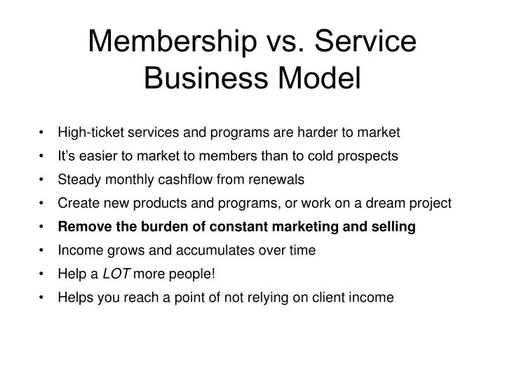 membership vs service business model