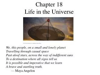 Chapter 18 Life in the Universe