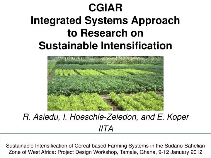 cgiar integrated systems approach to research on sustainable intensification