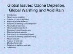 Global Issues: Ozone Depletion, Global Warming and Acid Rain