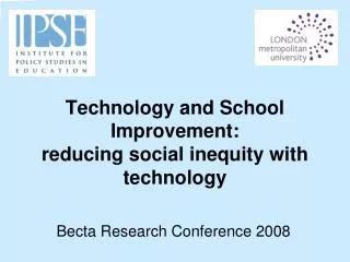 Technology and School Improvement: reducing social inequity with technology