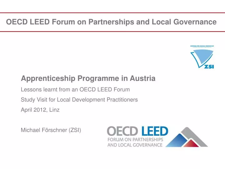 oecd leed forum on partnerships and local governance