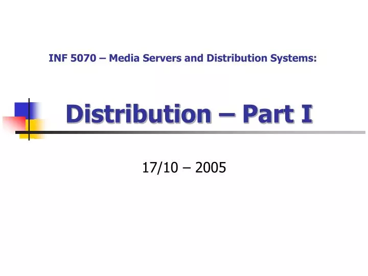distribution part i