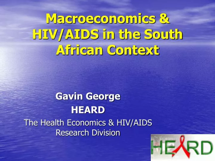 macroeconomics hiv aids in the south african context