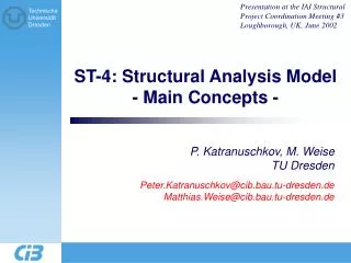 ST-4: Structural Analysis Model - Main Concepts -