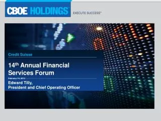 14 th Annual Financial Services Forum