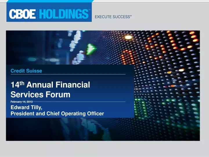 14 th annual financial services forum