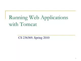 Running Web Applications with Tomcat