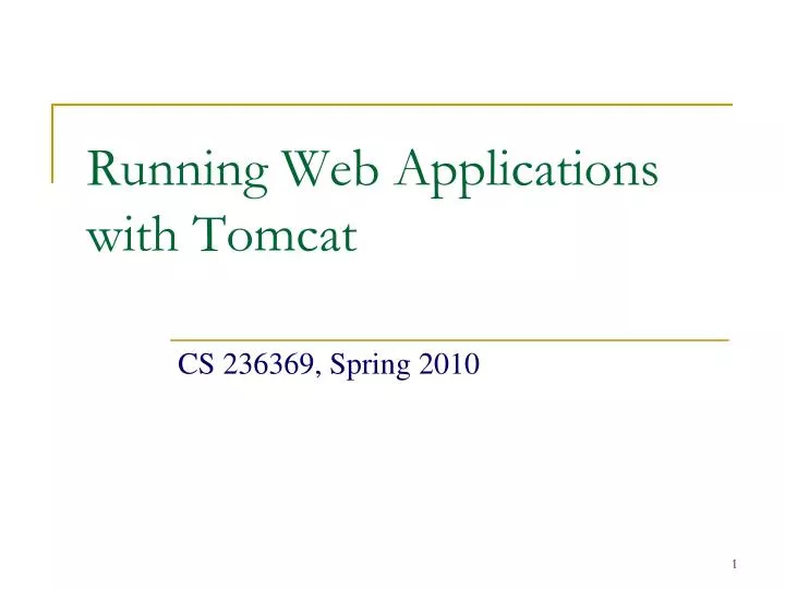 running web applications with tomcat