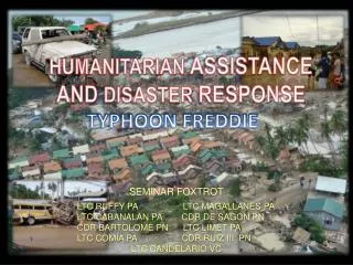 HUMANITARIAN ASSISTANCE AND DISASTER RESPONSE