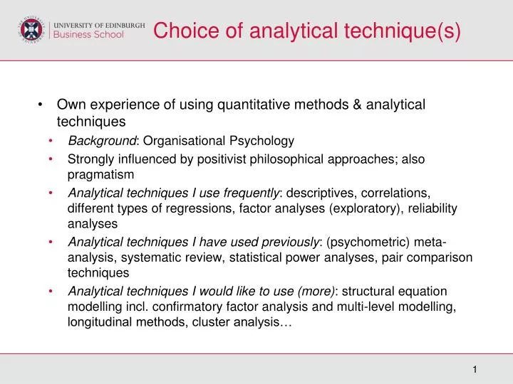 choice of analytical technique s