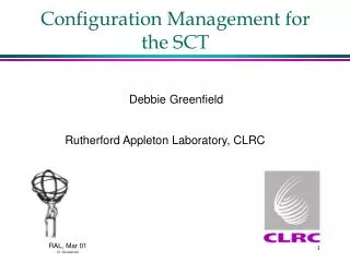 Configuration Management for the SCT