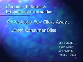 Consumer To Business E-Commerce Presentation
