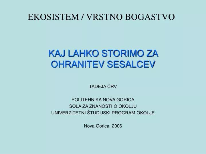 ekosistem vrstno bogastvo