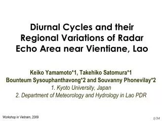 Diurnal Cycles and their Regional Variations of Radar Echo Area near Vientiane, Lao